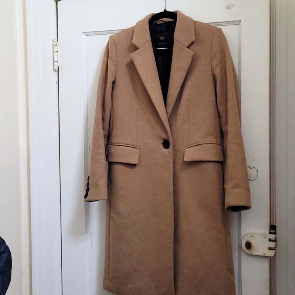 Mango Wool Blend Long Coat